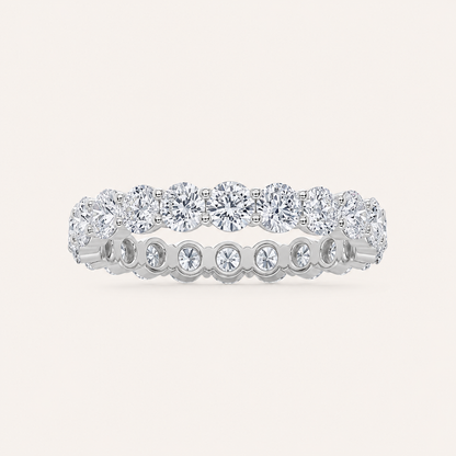 2.75CT Round Cut Lab Grown Diamond Split Prong Eternity Ring