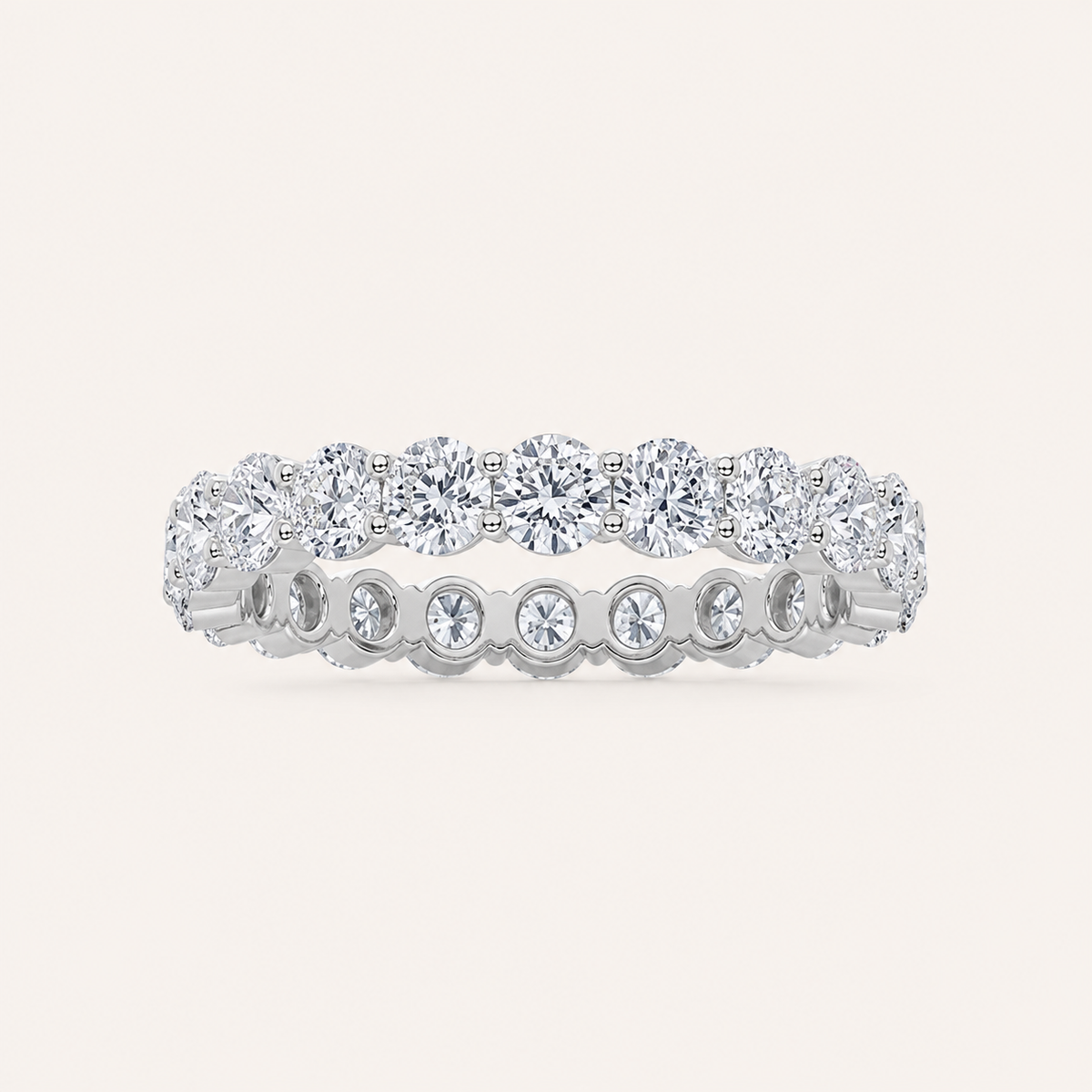 3.30 CT Round Cut Lab Grown Diamond Split Prong Eternity Ring