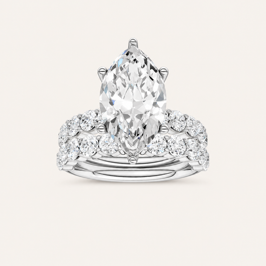 5.00CT Pear Cut Lab Grown Diamond Bridal Set