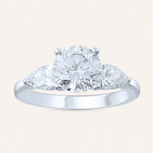 1.50CT Round Cut Lab Grown Diamond Three Stone Ring