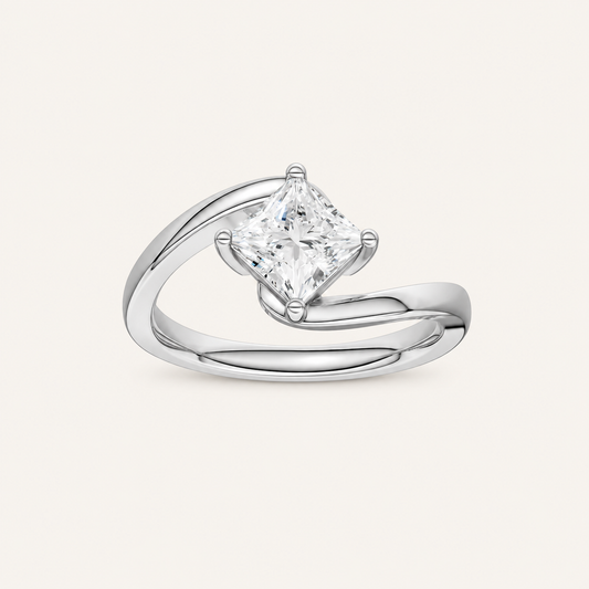 1.00CT Princess Cut Diamond solitaire Ring