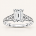 2.36 CT Emerald Cut Lab Grown Diamond Bridal Set Side Stone