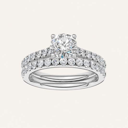 1.75CT Round Cut Lab Grown Diamond Bridal Set