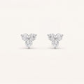 1.5CT Round Cut Lab Grown Diamond Three Stone Earrings
