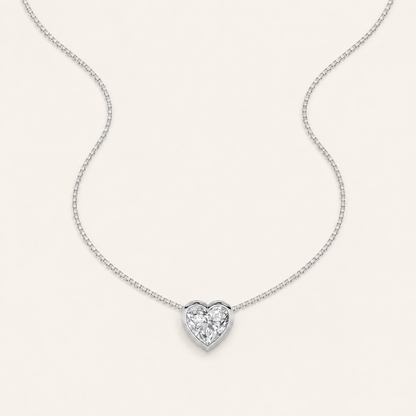 2CT Heart Cut Lab Grown Diamond Pendant Necklace