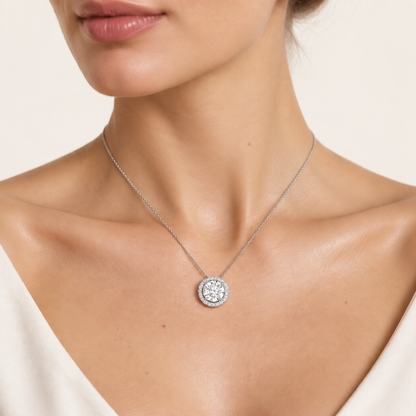 1.15CT Round Cut Certified Lab Grown Diamond Pendant