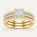 1.76 CT Princess Cut Lab Grown Diamond Band Set