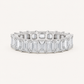 4.4 CT Emerald Cut Lab Grown Diamond Split Prong Eternity Ring