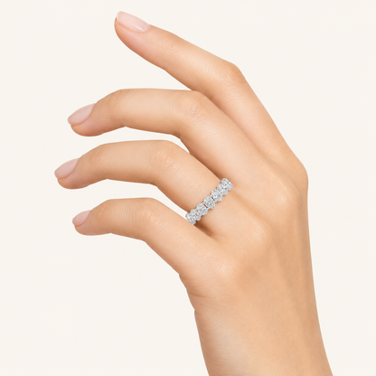 2.75CT Oval Cut Lab Grown Diamond Split Prong Eternity Ring