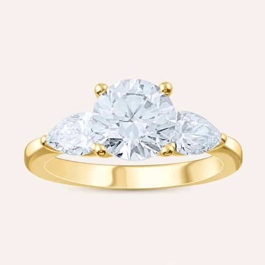 1.50CT Round Cut Lab Grown Diamond Three Stone Ring