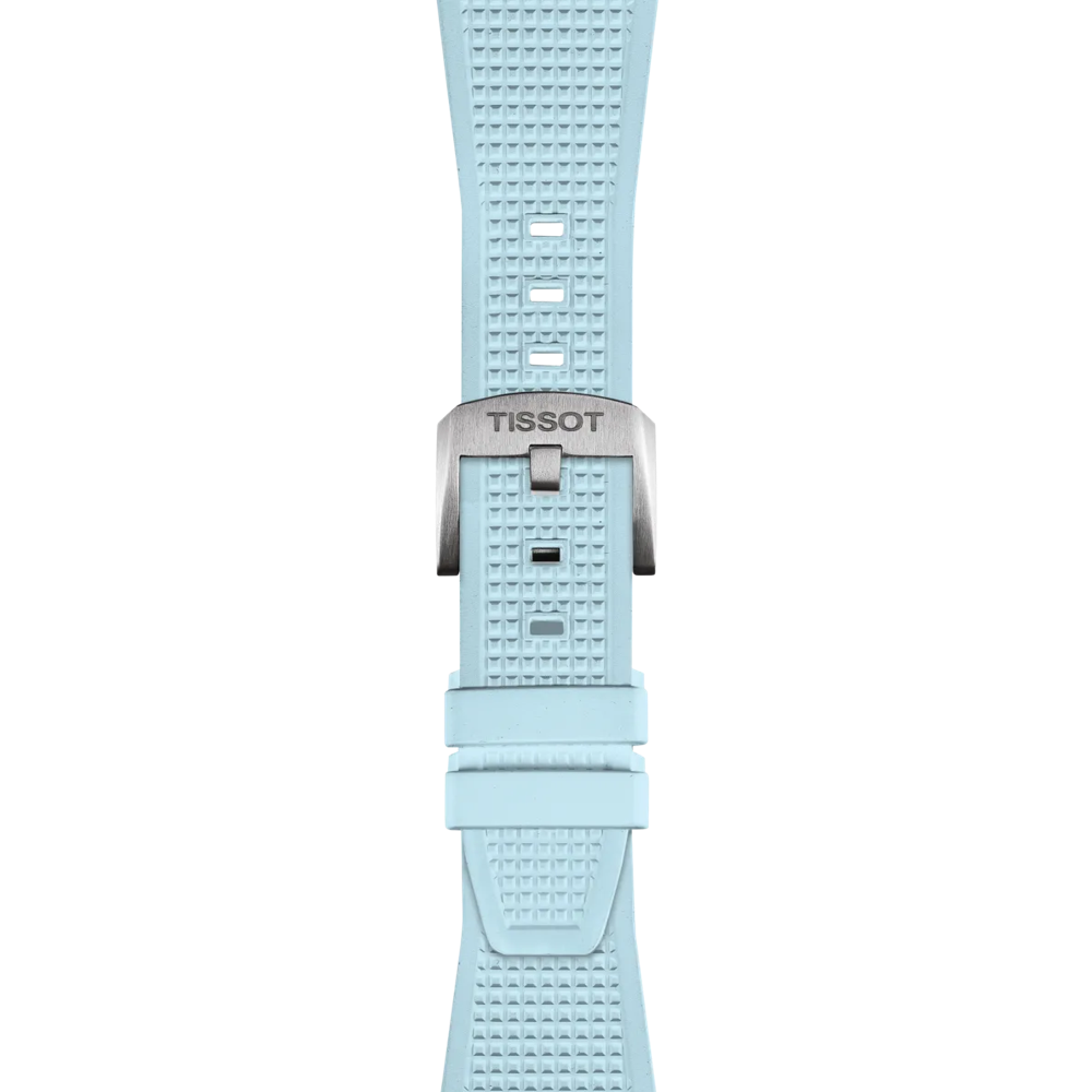 Tissot Official PRX 40mm Light Blue Rubber Strap 2
