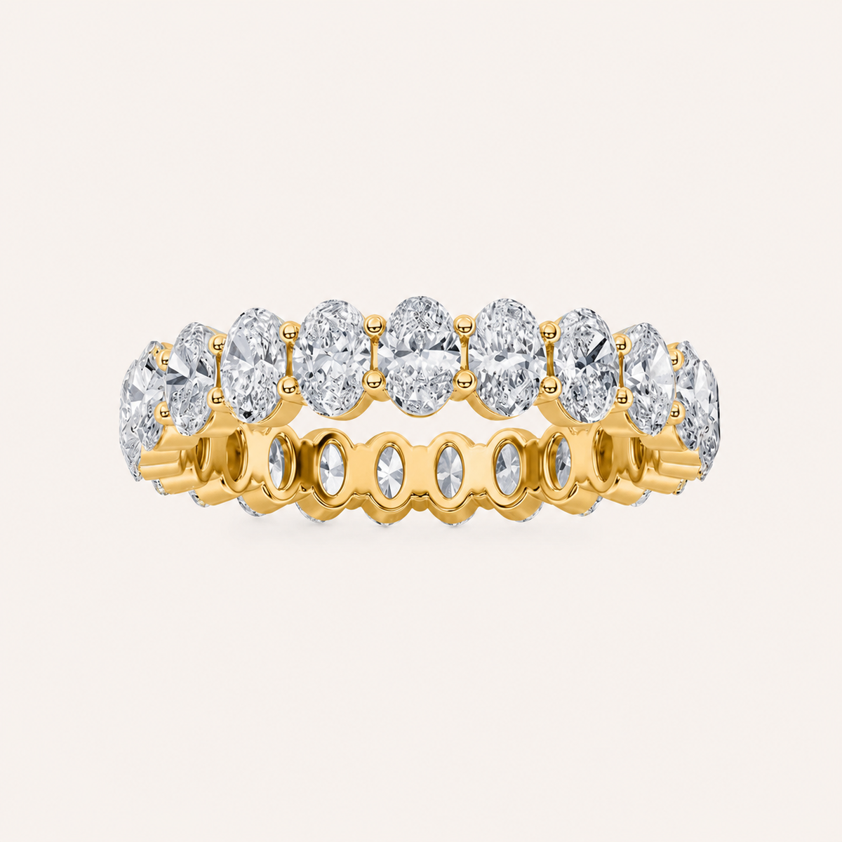 2.75CT Oval Cut Lab Grown Diamond Split Prong Eternity Ring