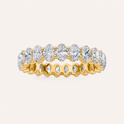 2.75CT Oval Cut Lab Grown Diamond Split Prong Eternity Ring