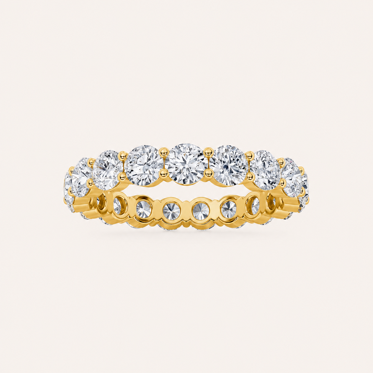 3.00 CT Round Cut Lab Grown Diamond Split Prong Eternity Ring