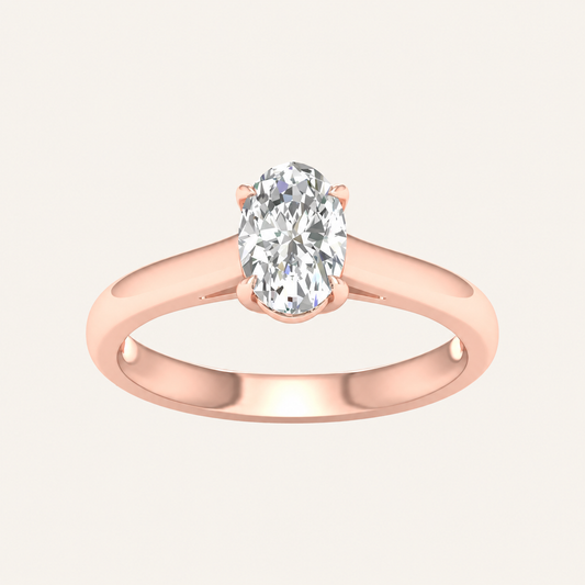 1.00CT Oval Cut Lab Grown Diamond Solitaire Ring