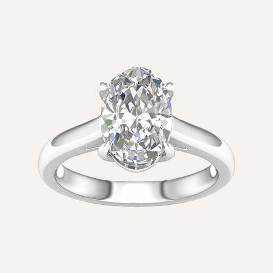 3.00CT Oval Cut Lab Grown Diamond Solitaire Ring