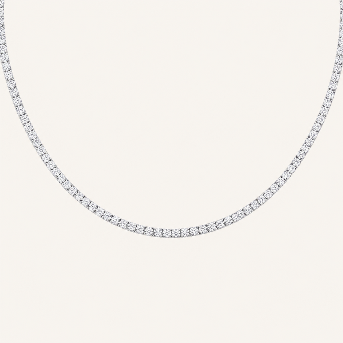 15CT Round Cut Lab Lab Grown Diamond Tennis Neckalce