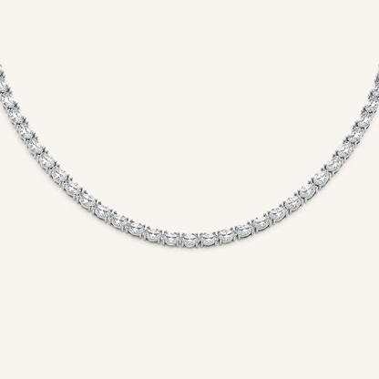 31CT Oval Cut Lab Grown Diamond Tennis Necklace