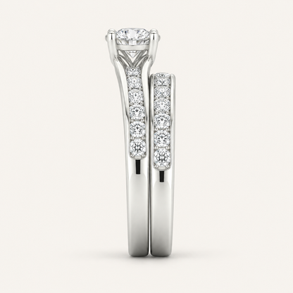2.00CT Round Cut Lab Grown Diamond Bridal Set