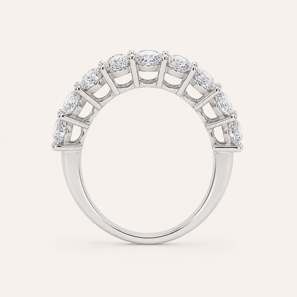2.75CT Oval Cut Lab Grown Diamond Split Prong Eternity Ring
