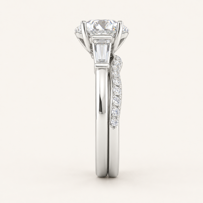 2.15 CT Round Cut Lab Grown Diamond Bridal Set