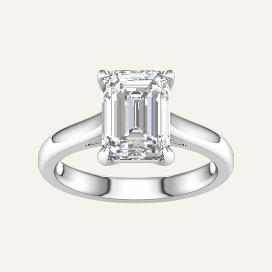 3.00CT Emerald Cut Lab Grown Diamond Solitaire Ring
