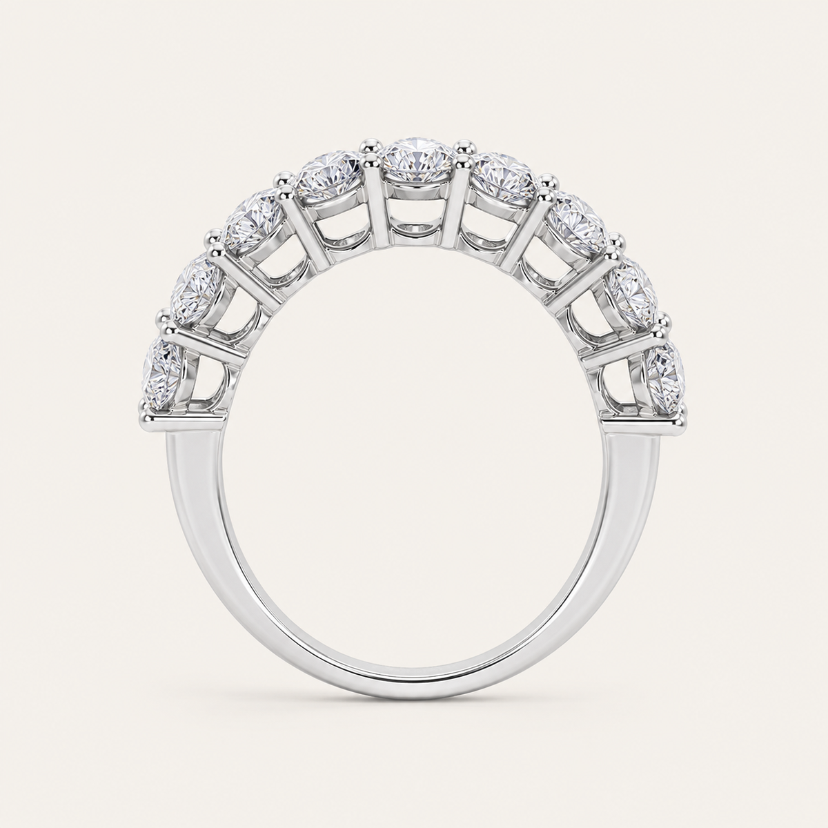 2.75CT Round Cut Lab Grown Diamond Split Prong Eternity Ring