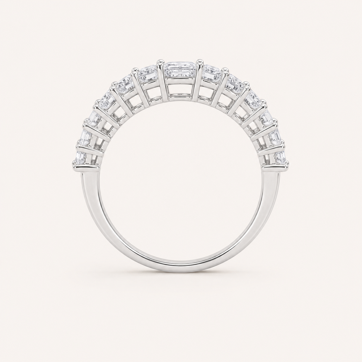 4.00 CT Emerald Cut Lab Grown Diamond Split Prong Eternity Ring