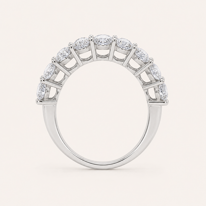 2.65CT Oval Cut Lab Grown Diamond Split Prong Eternity Ring
