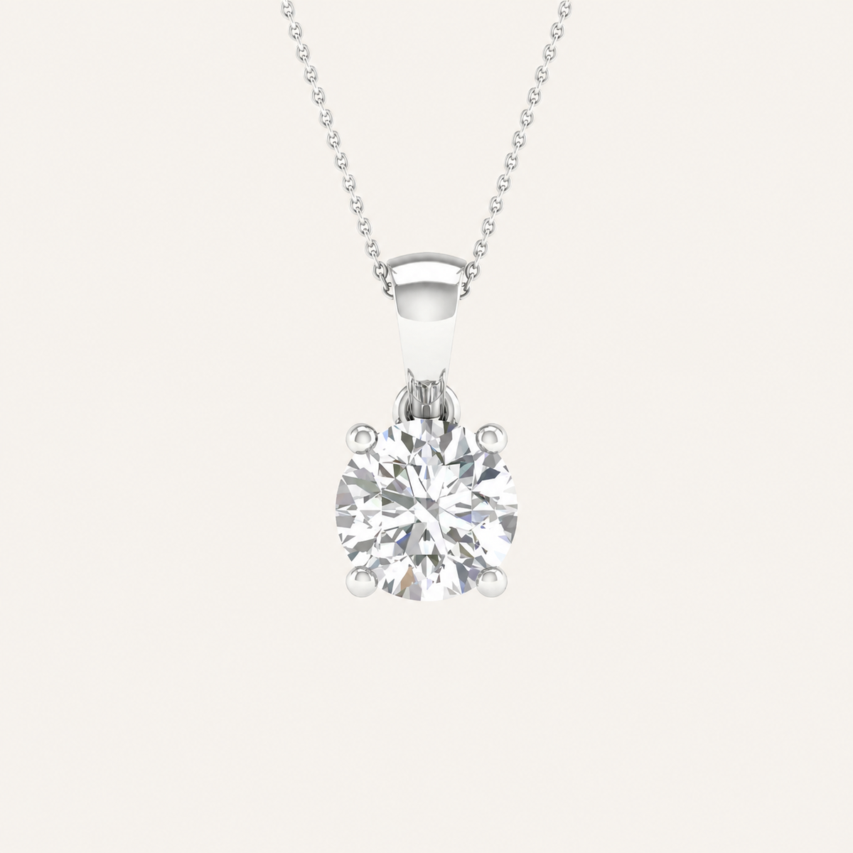 0.75CT Round Cut Certified Lab Grown Diamond Pendant