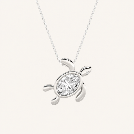 1.5CT Oval Cut Lab Grown Diamond Pendant Necklace