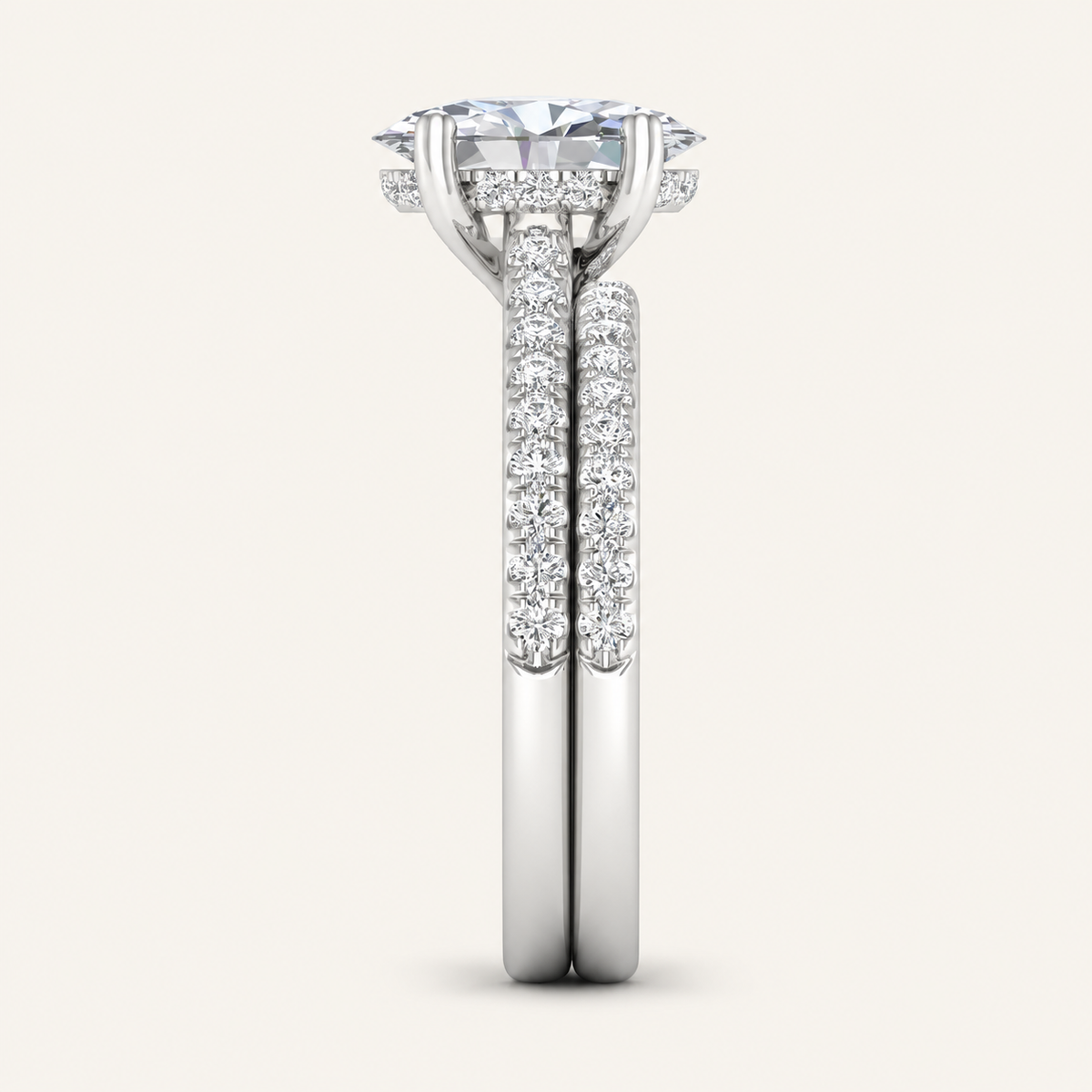 2.50CT Oval Cut Lab Grown Diamond Bridal Set