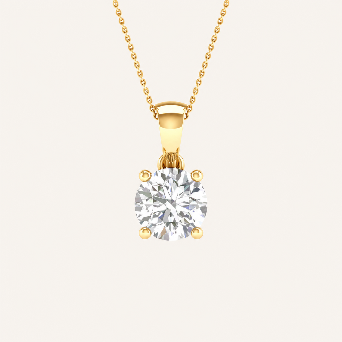 0.50CT Round Cut Lab Grown Diamond Pendant