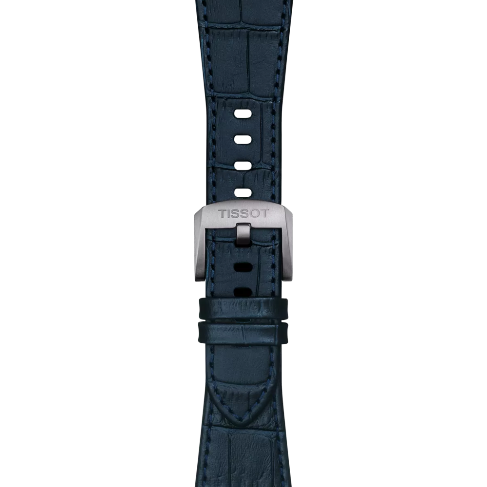 Tissot Official Dark Blue PRX 40mm Leather Strap With Steel Endpiece 2