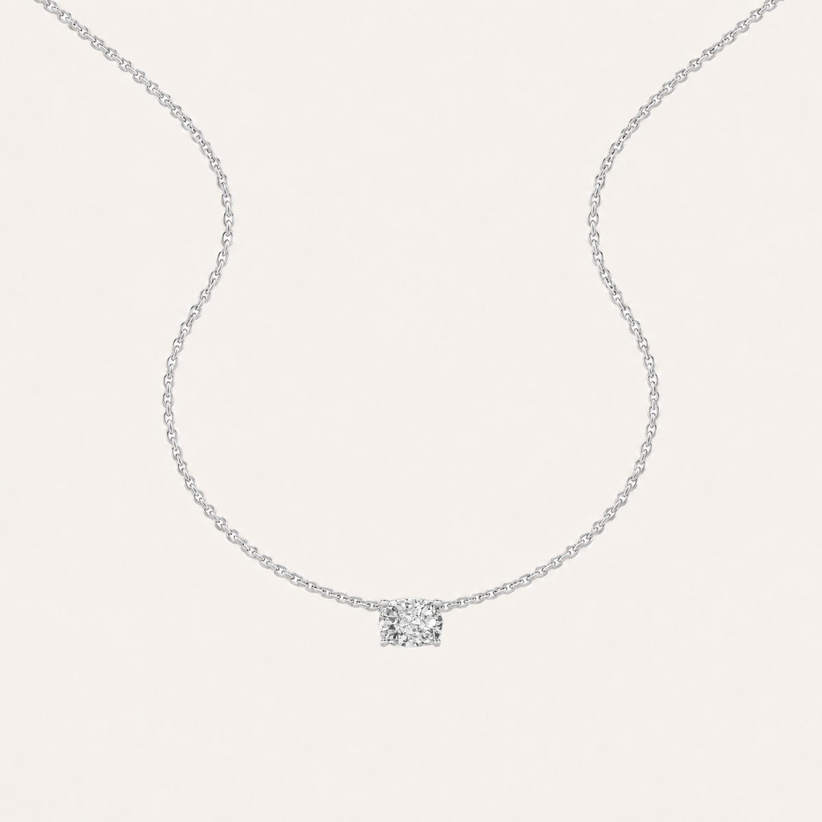 2CT Elongated Cushion Lab Grown Diamond Necklace