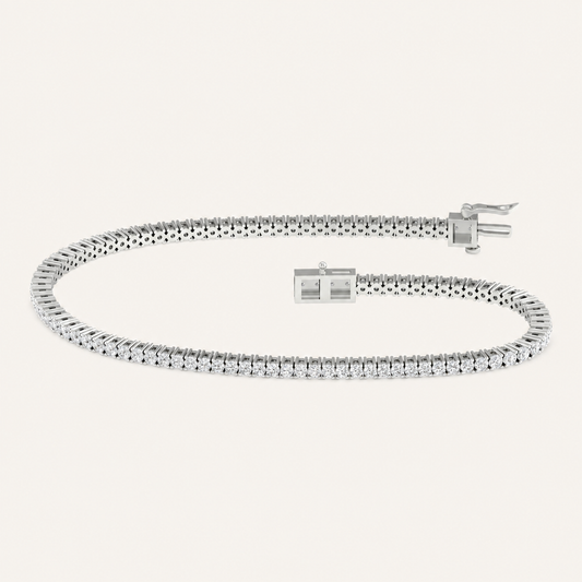 1.00CT Round Cut Lab Grown Diamond Tennis Bracelet