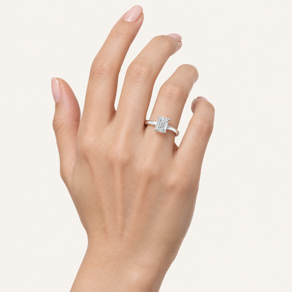 1.50CT Emerald Cut Lab Grown Diamond Solitaire Ring