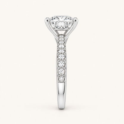 2.33 CT Round Cut Lab Grown Diamond Bridal Set Side Stone