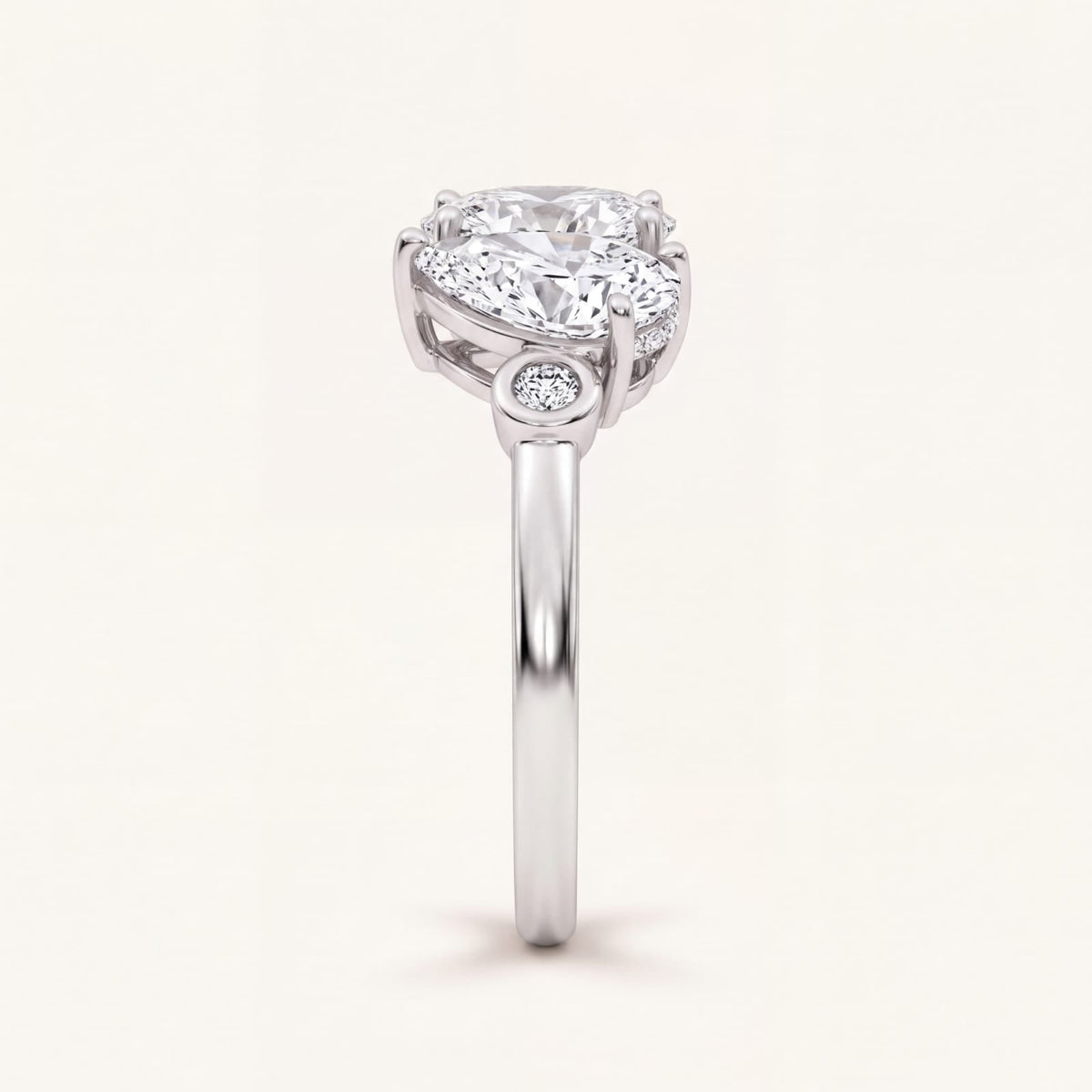 2.17 CT Pear & Oval Cut Lab Grown Diamond Toi Et Moi Ring