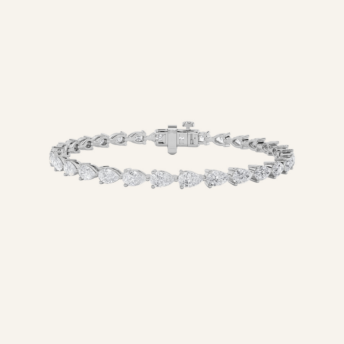 10CT Pear Cut Lab Grown Diamond Tennis Bracelet