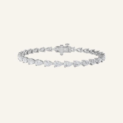 10CT Pear Cut Lab Grown Diamond Tennis Bracelet
