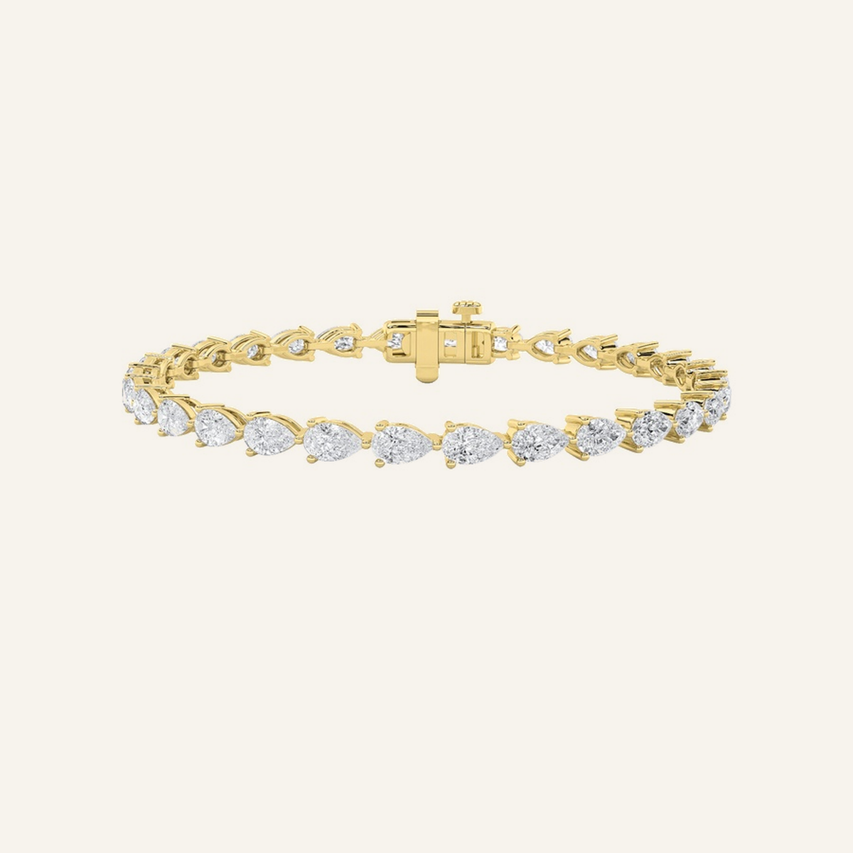 10CT Pear Cut Lab Grown Diamond Tennis Bracelet