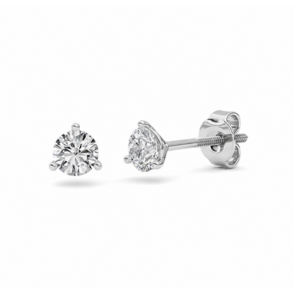 0.5CTW Round Shaped Lab Grown Diamond (F/VS) Stud Earrings in 14K Gold