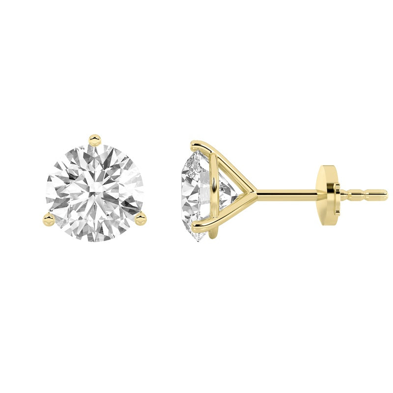 4.5CTW Round Shaped Lab Grown Diamond (F/VS) Martini Stud Earrings in 14K White Gold