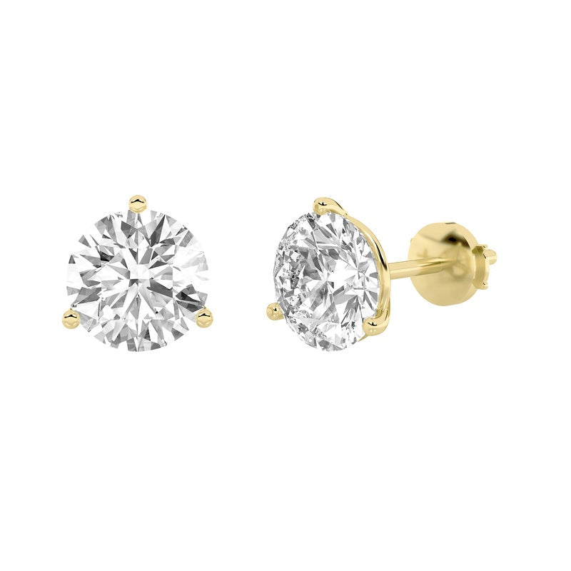 4.5CTW Round Shaped Lab Grown Diamond (F/VS) Martini Stud Earrings in 14K White Gold