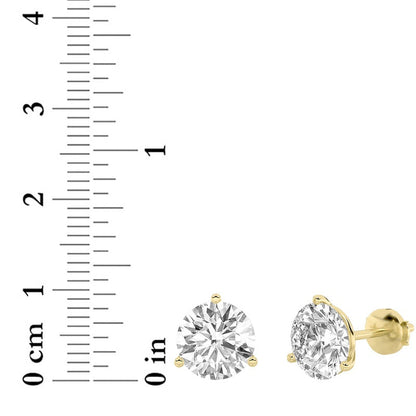 4.5CTW Round Shaped Lab Grown Diamond (F/VS) Martini Stud Earrings in 14K White Gold