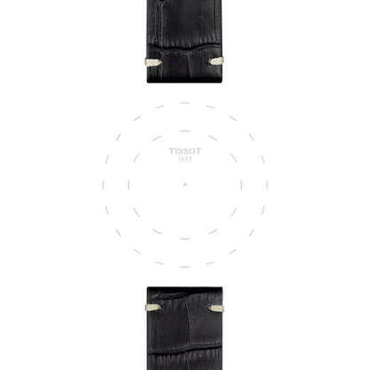 Tissot Official Black Leather Strap Lugs 22 mm 3