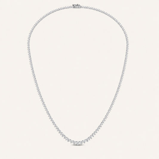 5.20CT Round Cut Lab Grown Diamond Graduated Necklace