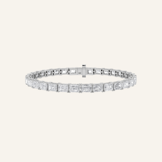 7CT Emerald Cut Lab Grown Diamond Tennis Bracelet