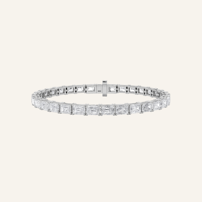 11CT Emerald Cut Lab Grown Diamond Tennis Bracelet